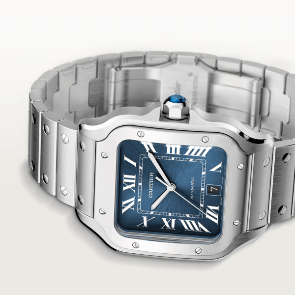 Cartier Santos metal navy dial