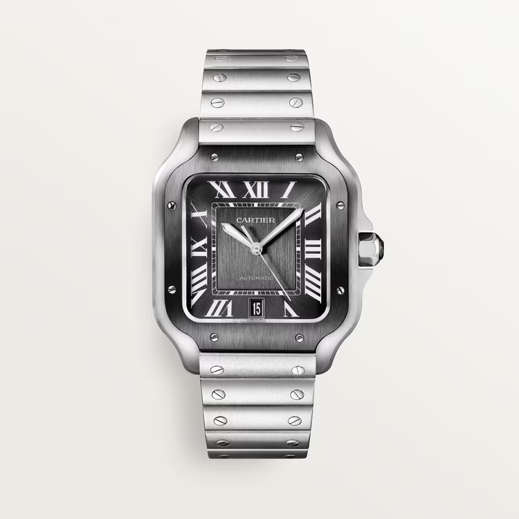 Cartier Santos metal grey dial