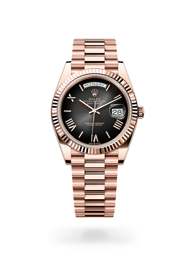 ROLEX DAY-DATE ROSEGOLD BLACK  DIAL