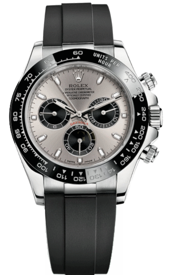 ROLEX DAYTONA RUBBER (SILVER*BLACK)